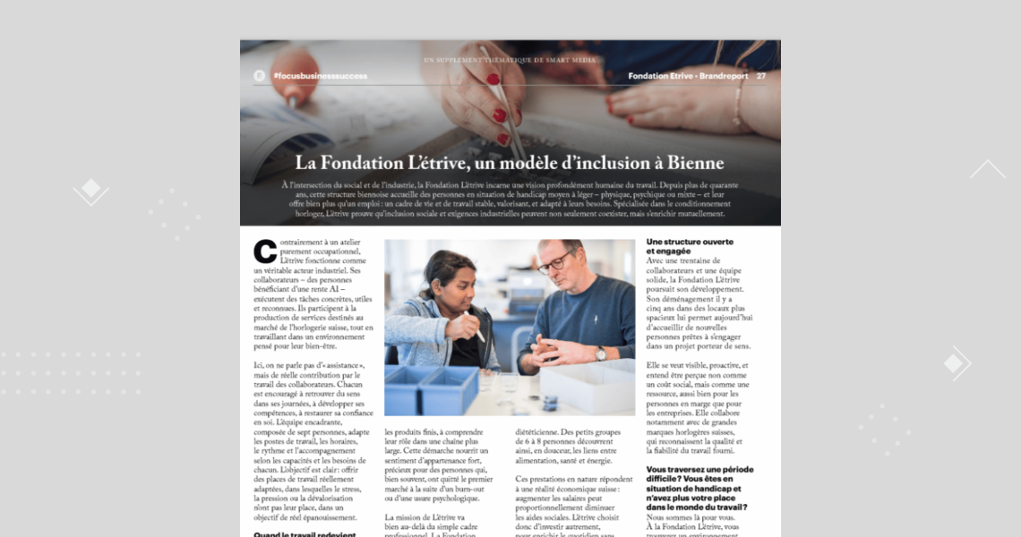 Fondation l'étrive - PME Magazine